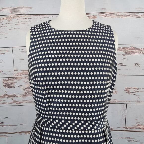 Boden Dress Sleeveless Sheath Navy Polka Dot Size 6R - Picture 9 of 10